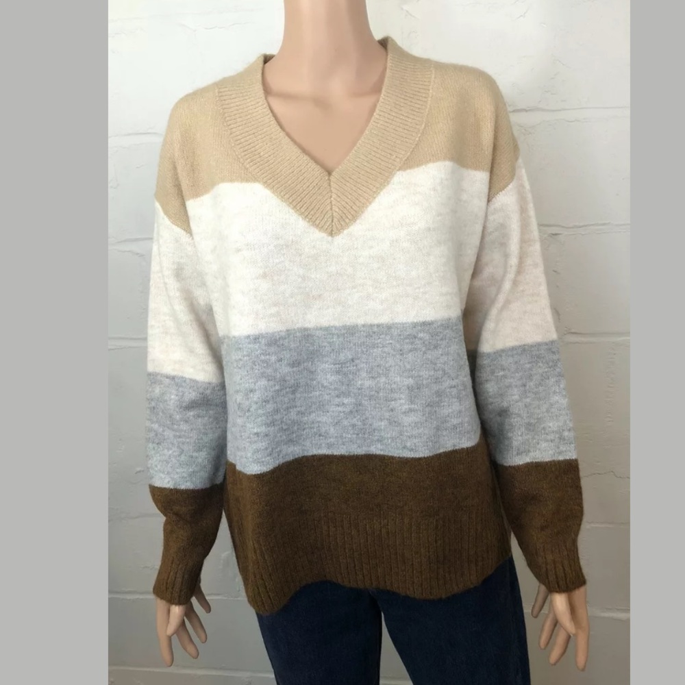 Anthropologie Paper Crane Color Block Sweater